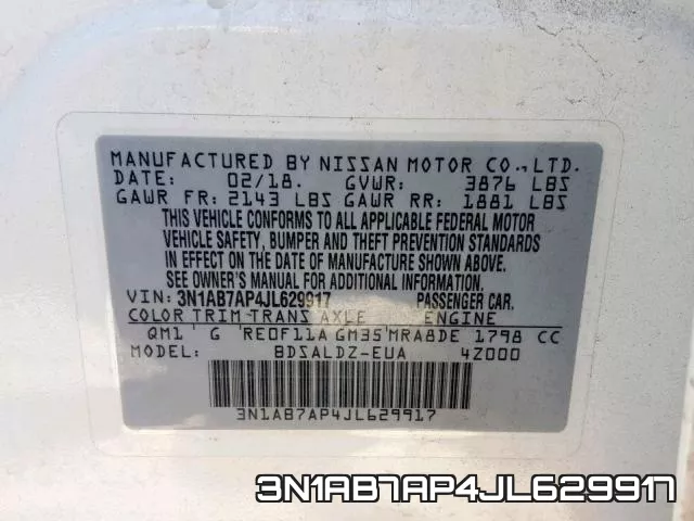 3N1AB7AP4JL629917 фото 2