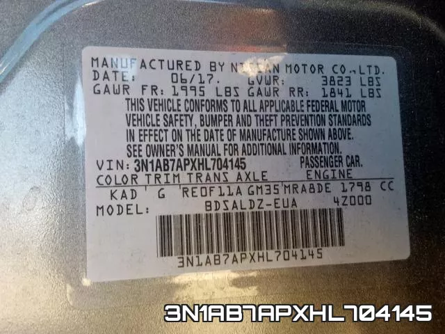 3N1AB7APXHL704145 фото 2