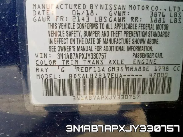 3N1AB7APXJY330757 фото 2