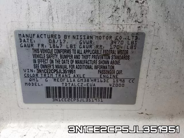 3N1CE2CP5JL351951 фото 2
