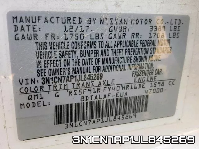 3N1CN7AP1JL845269 фото 2