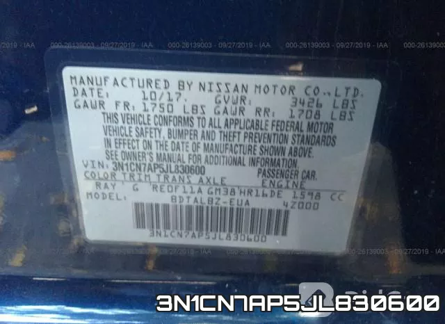 3N1CN7AP5JL830600 фото 9