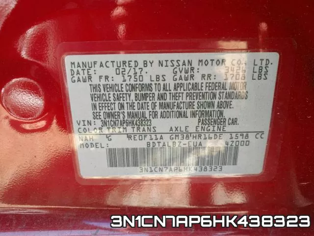 3N1CN7AP6HK438323 фото 2