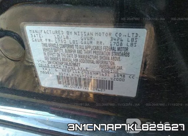 3N1CN7AP7KL829627 фото 10