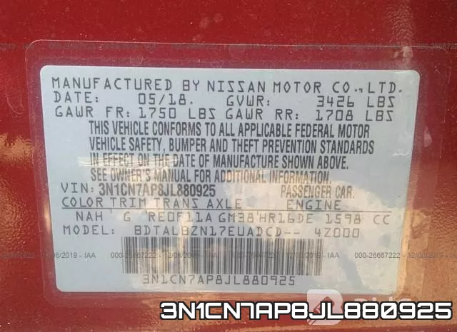 3N1CN7AP8JL880925 фото 10