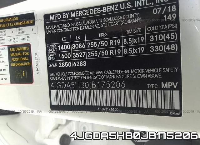 4JGDA5HB0JB175206 фото 10
