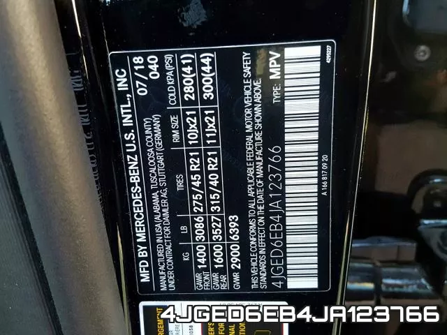 4JGED6EB4JA123766 фото 2