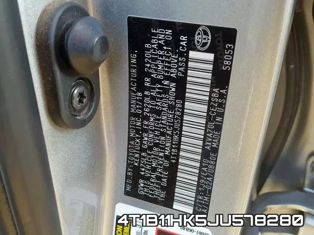 4T1B11HK5JU578280 фото 2