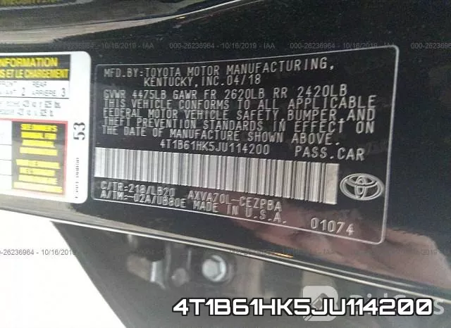4T1B61HK5JU114200 фото 10