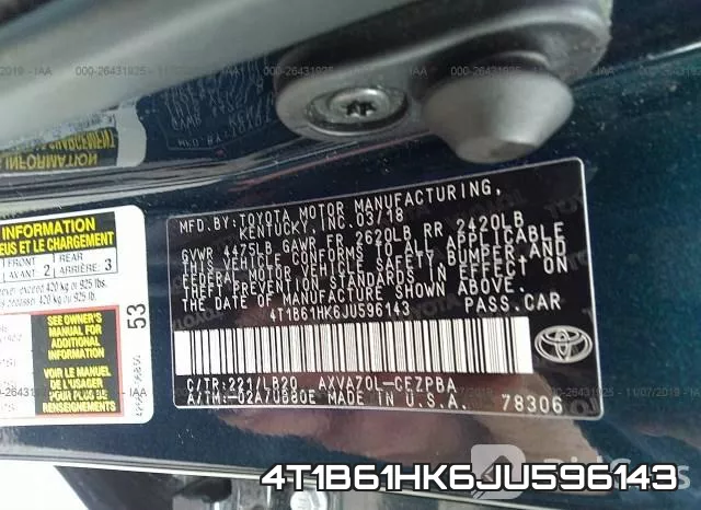 4T1B61HK6JU596143 фото 9