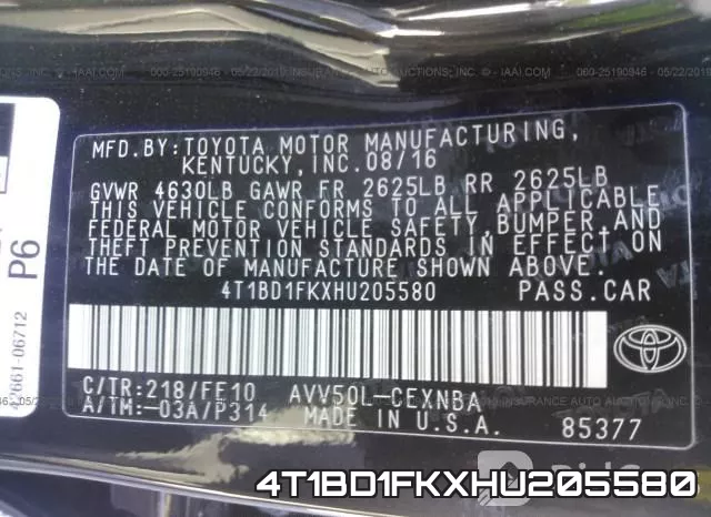4T1BD1FKXHU205580 фото 10