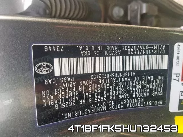 4T1BF1FK5HU732453 фото 2