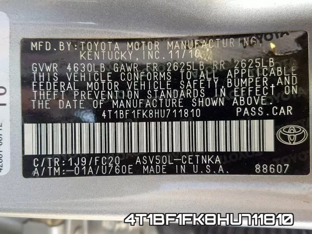4T1BF1FK8HU711810 фото 2