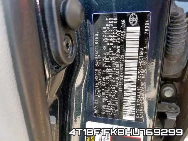 4T1BF1FK8HU769299 фото 2