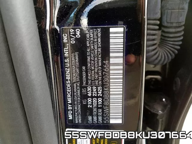 55SWF8DB8KU307664 фото 2