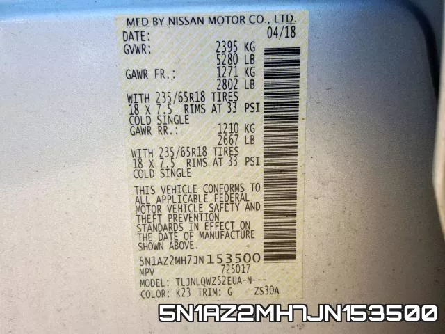 5N1AZ2MH7JN153500 фото 2