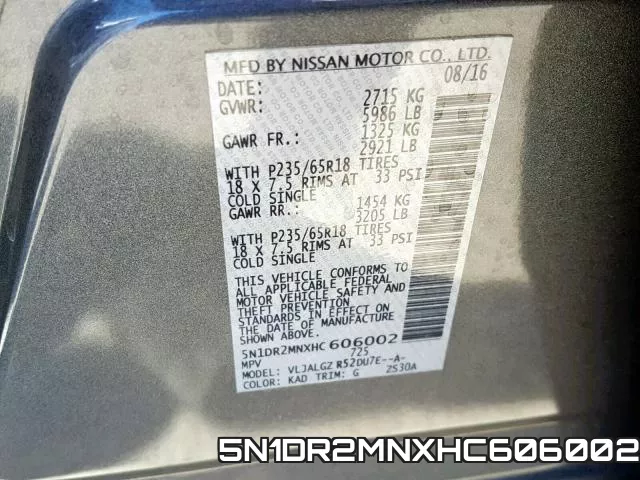 5N1DR2MNXHC606002 фото 2