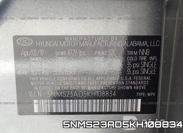 5NMS23AD5KH108834 фото 10