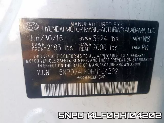 5NPD74LF0HH104202 фото 2