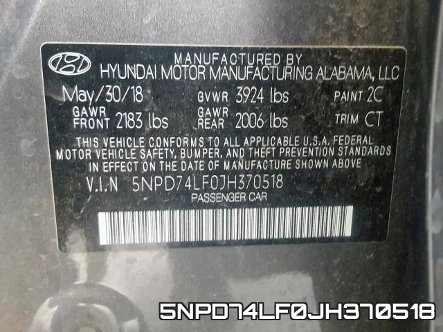 5NPD74LF0JH370518 фото 2