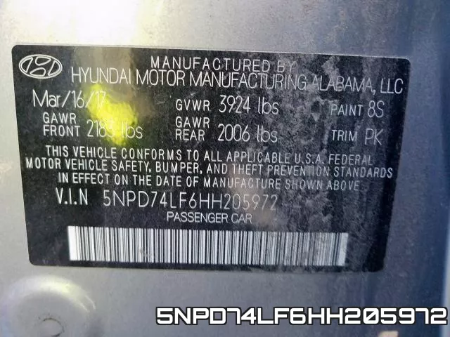 5NPD74LF6HH205972 фото 2