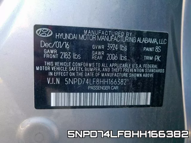 5NPD74LF8HH166382 фото 2