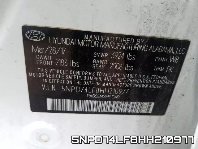 5NPD74LF8HH210977 фото 2