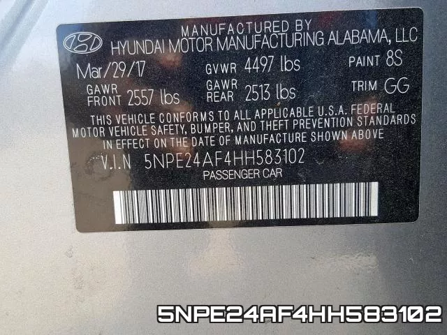 5NPE24AF4HH583102 фото 2