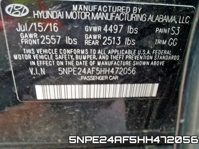 5NPE24AF5HH472056 фото 2