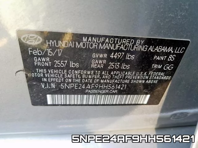 5NPE24AF9HH561421 фото 2