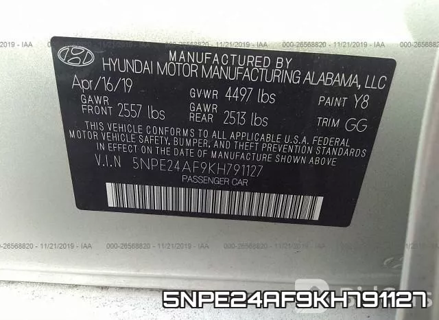 5NPE24AF9KH791127 фото 6