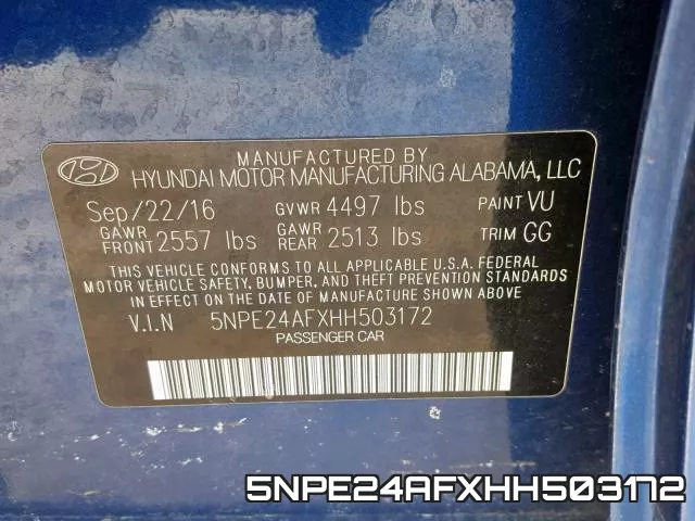 5NPE24AFXHH503172 фото 2