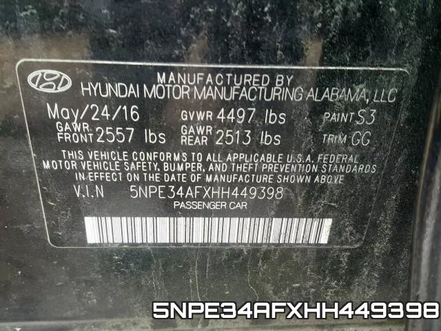 5NPE34AFXHH449398 фото 2