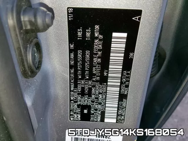 5TDJY5G14KS168054 фото 2
