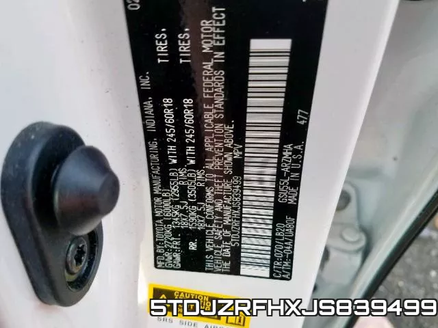 5TDJZRFHXJS839499 фото 2