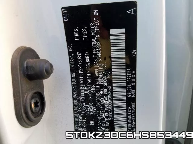 5TDKZ3DC6HS853449 фото 2