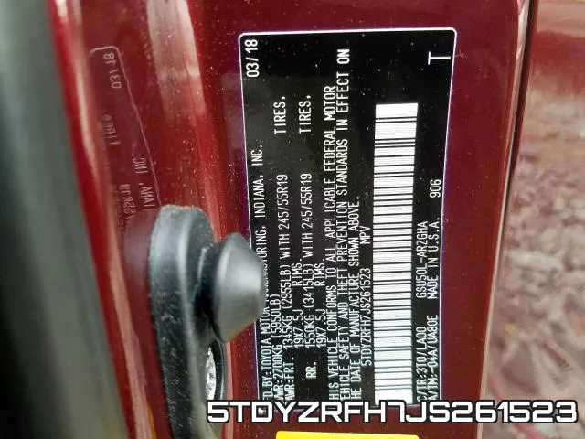 5TDYZRFH7JS261523 фото 2