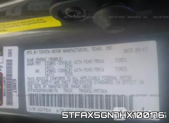 5TFAX5GN7HX100176 фото 9