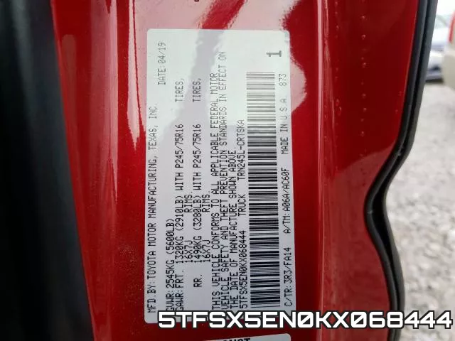 5TFSX5EN0KX068444 фото 2