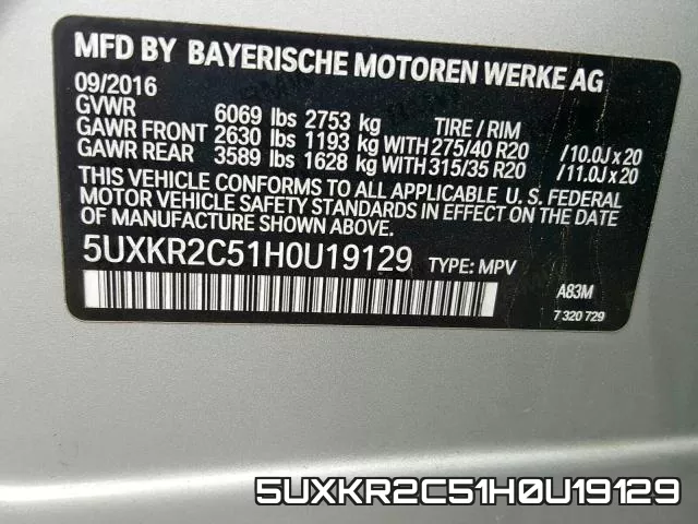 5UXKR2C51H0U19129 фото 2