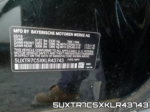 5UXTR7C5XKLR43743 фото 2