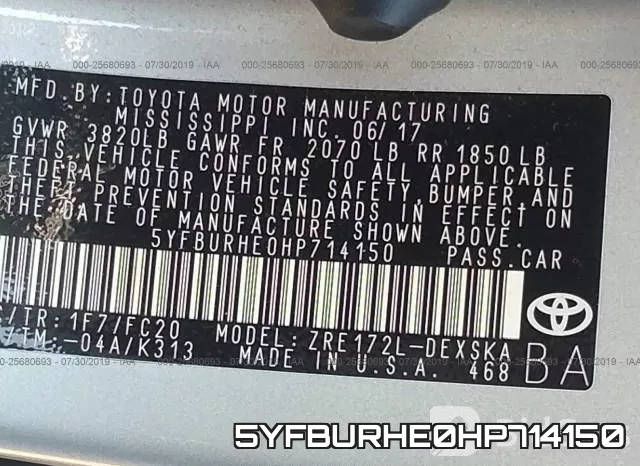5YFBURHE0HP714150 фото 10