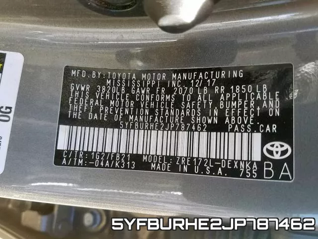 5YFBURHE2JP787462 фото 2