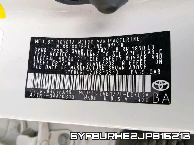 5YFBURHE2JP815213 фото 2