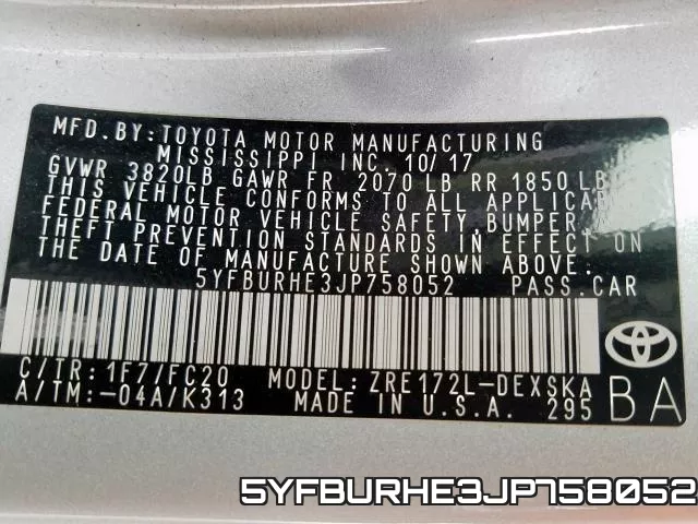 5YFBURHE3JP758052 фото 2