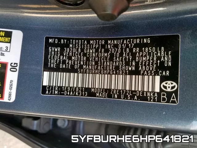 5YFBURHE6HP641821 фото 2