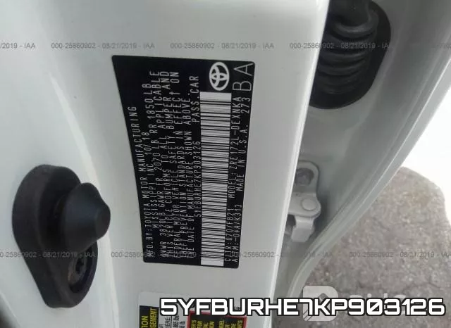 5YFBURHE7KP903126 фото 7