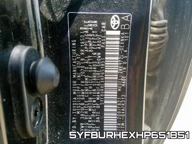 5YFBURHEXHP651851 фото 2