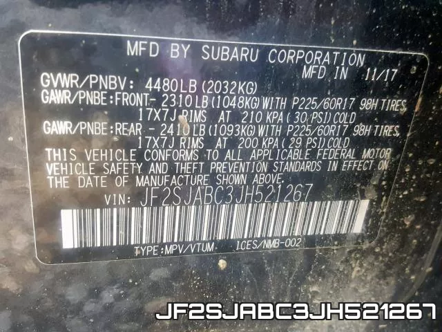 JF2SJABC3JH521267 фото 2