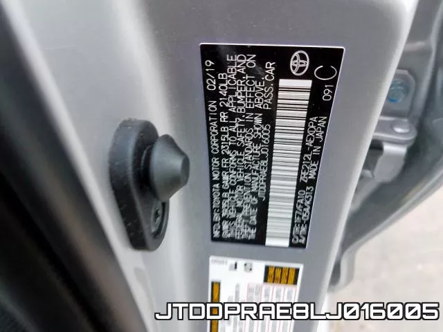 JTDDPRAE8LJ016005 фото 2